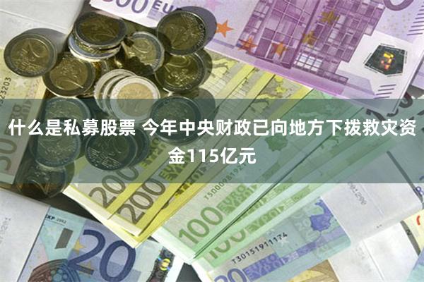 什么是私募股票 今年中央财政已向地方下拨救灾资金115亿元