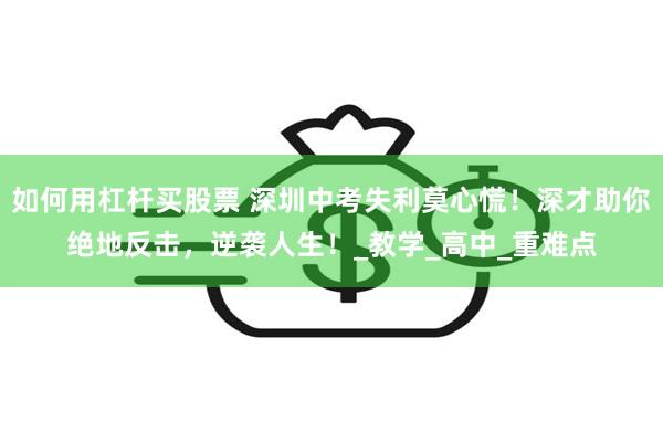 如何用杠杆买股票 深圳中考失利莫心慌！深才助你绝地反击，逆袭人生！_教学_高中_重难点